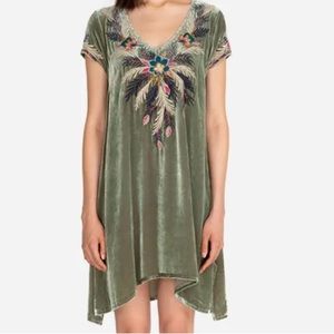 Johnny Was Carmella Velvet Drape Tunic Dress. Excellent condition. Size Small